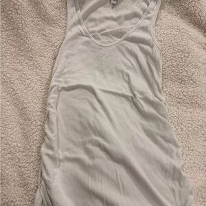 Beyond the Bump White Tank Top Large Ruched Tank Top